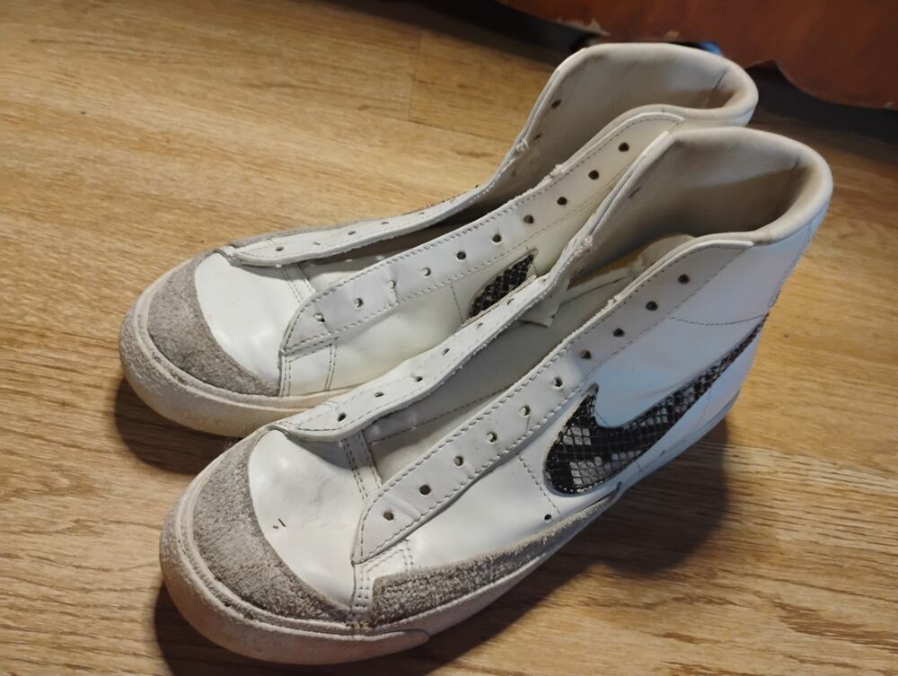 Nike Blazer Mid '77 White Grey Snake Sail Beige DA8736-100 Women Size 8 1/2